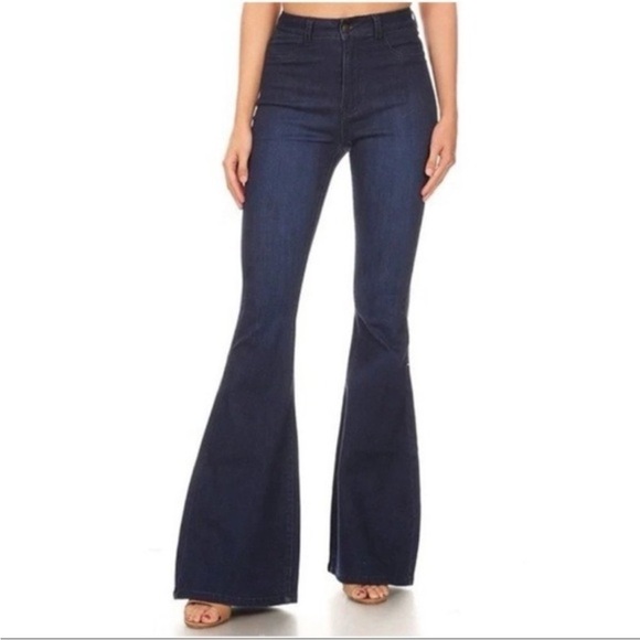 7 For All Mankind Women's Bell Bottom Jeans sz 30 Dark Blue - Picture 3 of 8